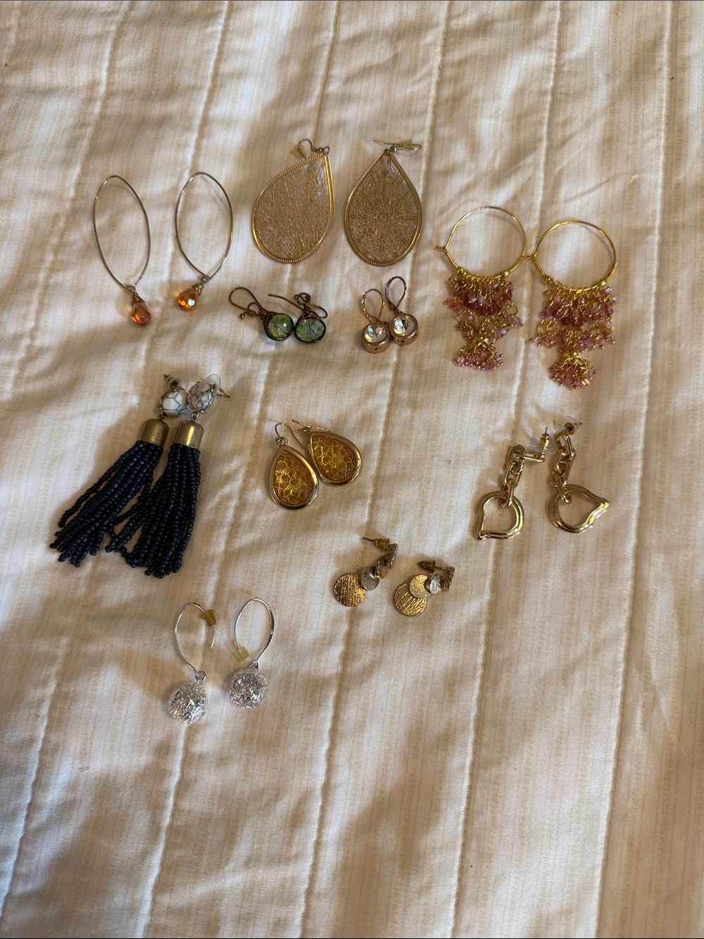 Assorted Womens Earrings - Gold, Pink, Black, Silver